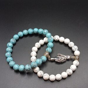 New Couples Magnetic Hand Bracelets‎ Blue And White